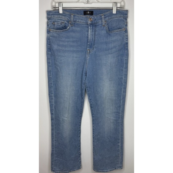 7 For All Mankind Denim - 7 For All Mankind Jeans Women's 30 High Waist Slim Kick Light Wash Crop